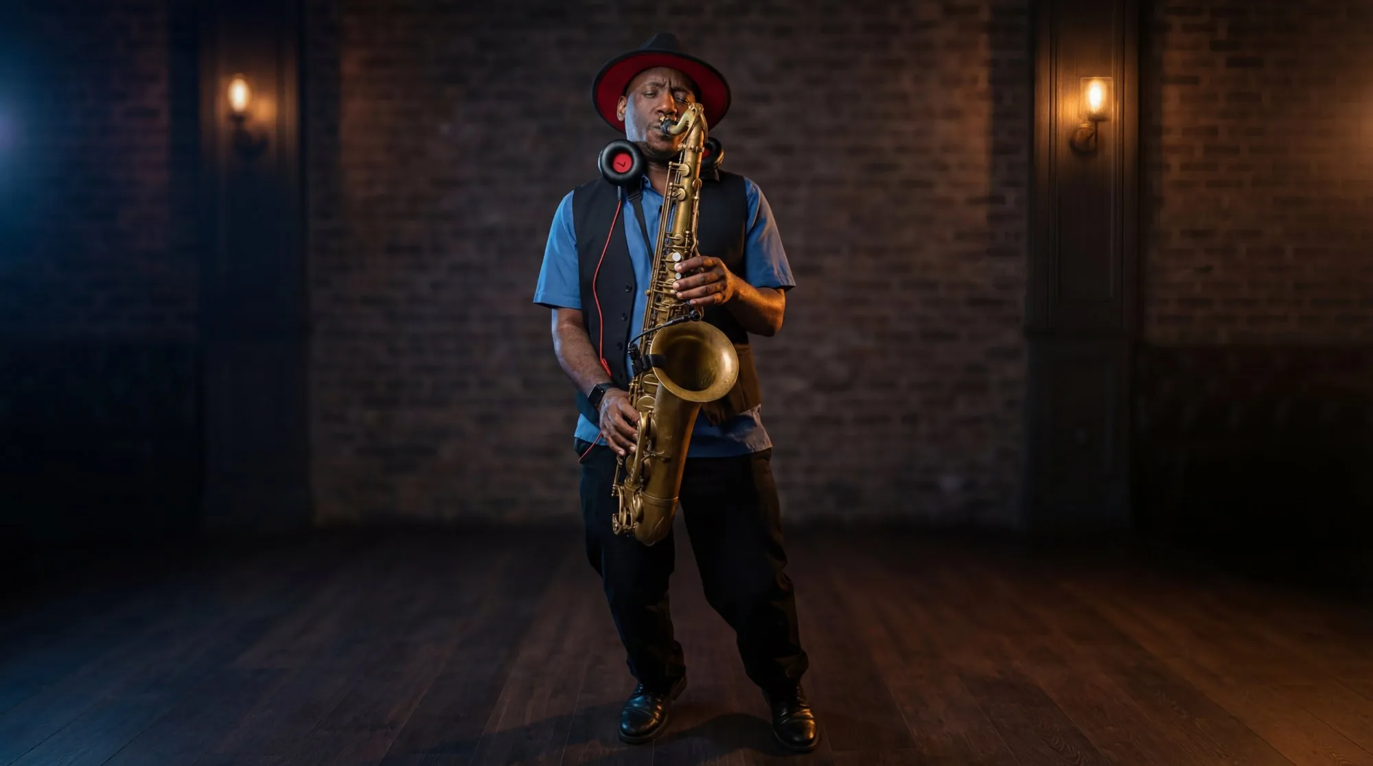 Richie Garrison performing live saxophone