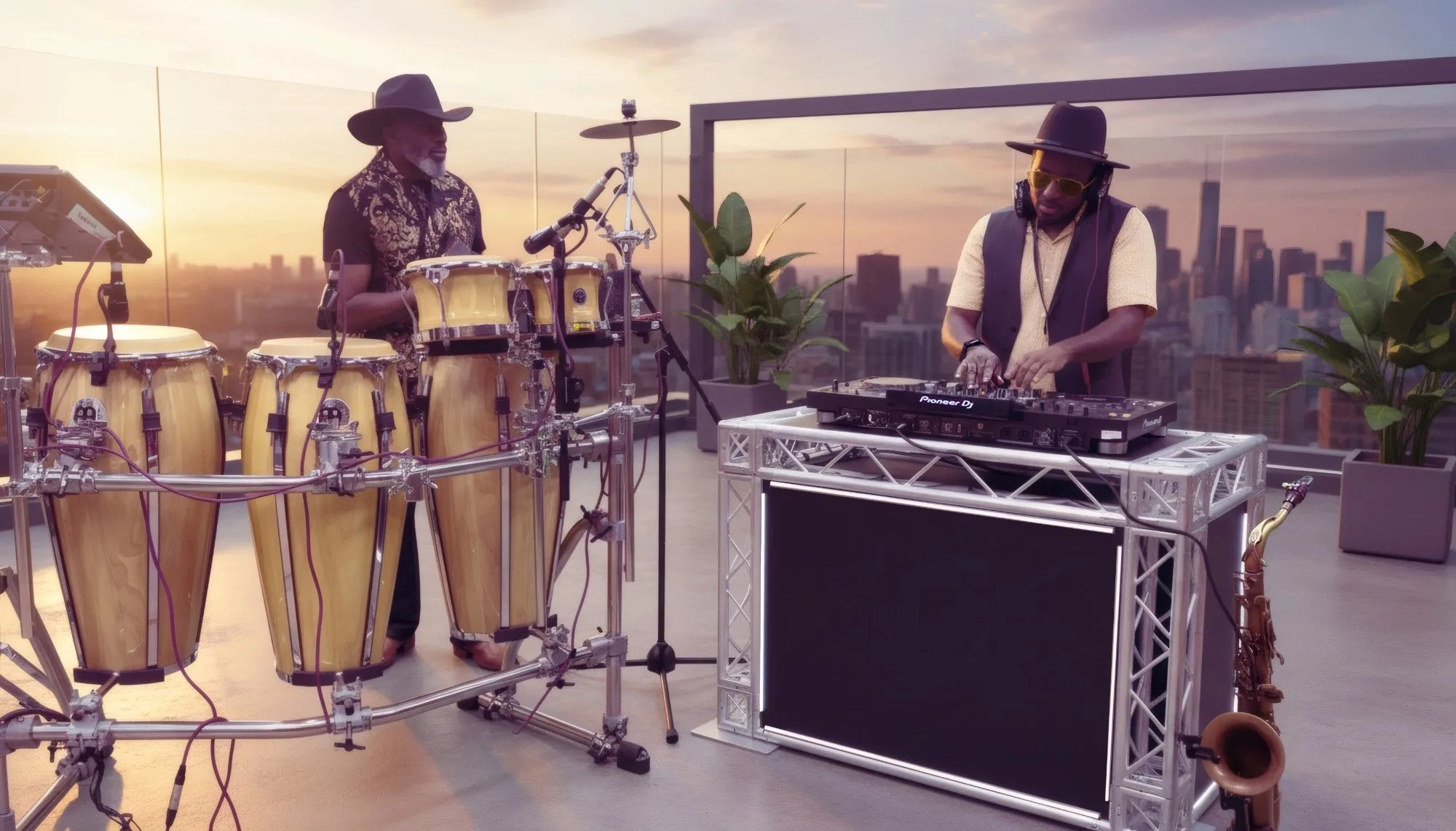 Hypnotica performing at rooftop event