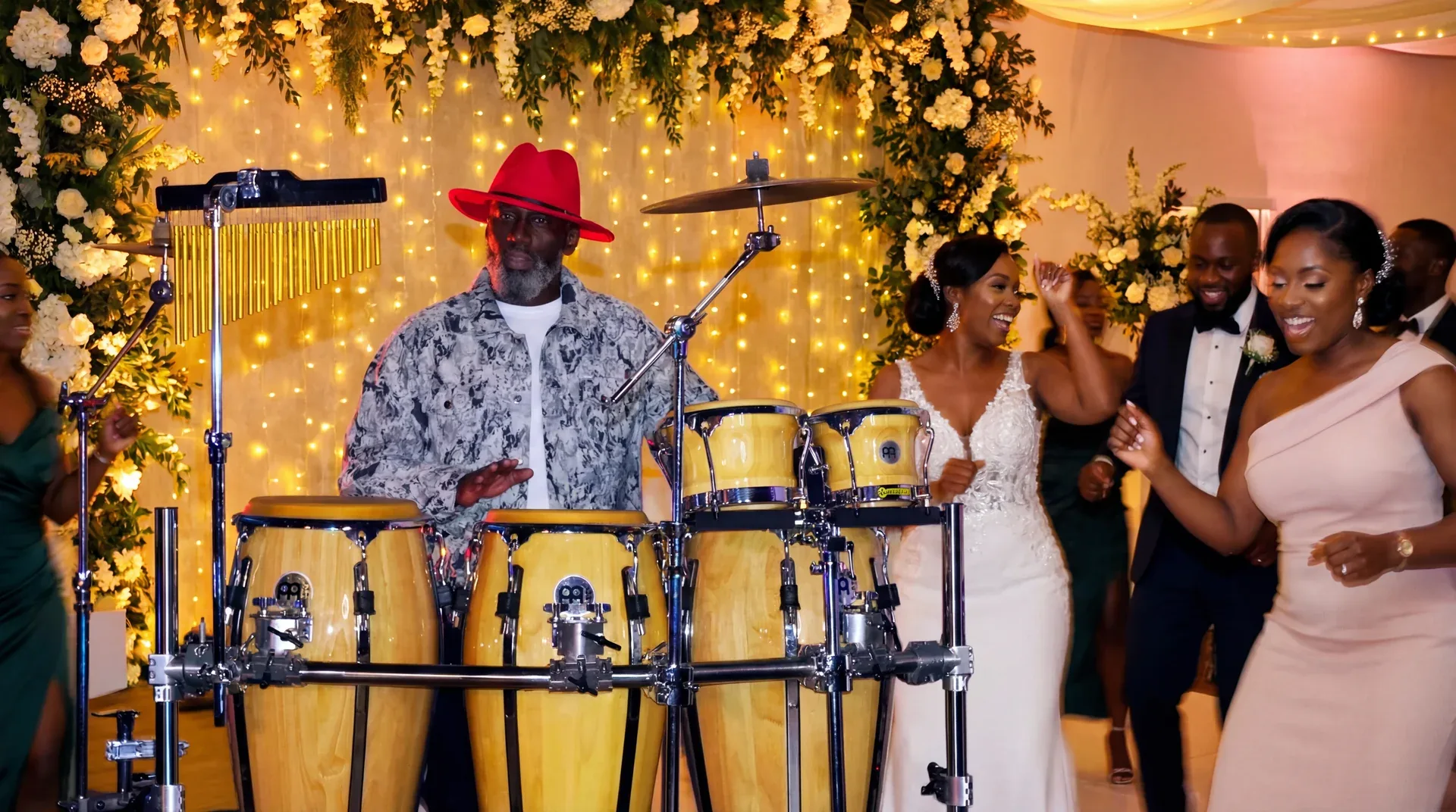 Reed D'Rhythm performing live percussion