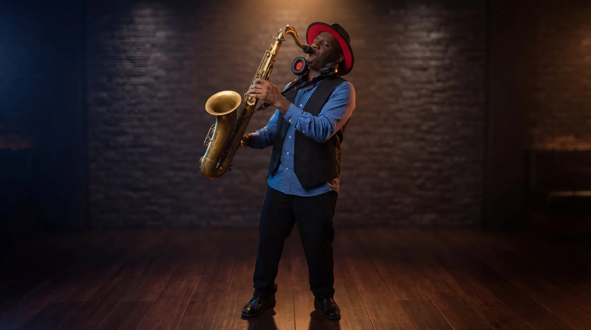 Richie Garrison performing saxophone